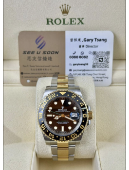 二手 ▶  Rolex 勞力士 GMT-Master II ◀ 金鋼綠針 116713LN 2016年錶